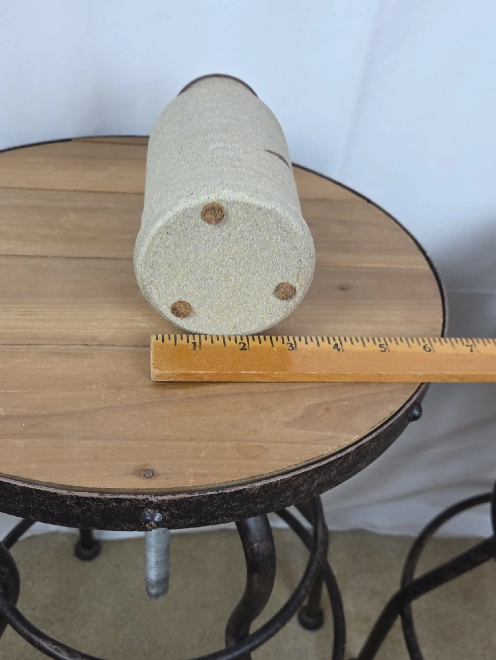 Handcrafted Sandstone Ceramic Vase in Beige and Brown